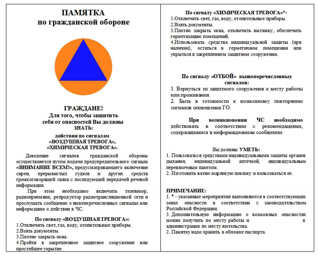 Порядок действия населения при получении сигнала Внимание Всем! -  Кинешемский технологический колледж